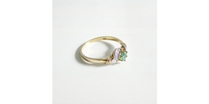 Ring Gold 585er Diamenten Smaragd 14 kt Goldschmuck Brillant 2003 Bild 4
