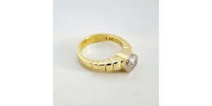 Ring Gold 585er Brillant Solitär Edelstein Ehering Damen 2062 Bild 4