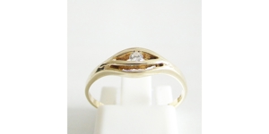 Ring Gelbgold Brillant Diamant Edelstein Solitär 333er / 8 kt. Bild 1