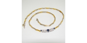 Collier Gold 750er Saphir Brillanten 18 kt Halskette bicolor 4017 Bild 3