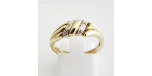 Ring Gold 333er Diamant 8 kt bicolor Goldschmuck Bandring 2028 Bild 1