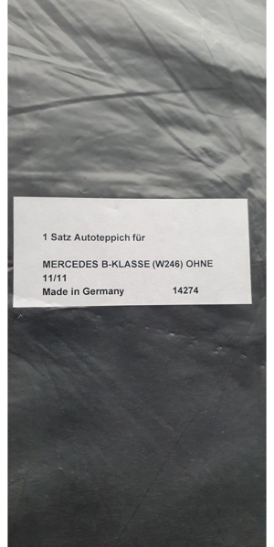 Mercedes-Benz B-Klasse W246 Neue Autoteppich 4- Teilig. ( NEU ) Bild 5