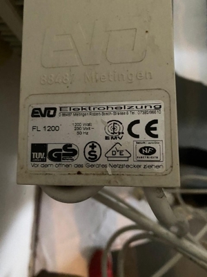Elektroheizung von EVO zu verkaufen Bild 3