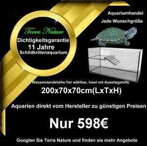 Schildkrötenaquarium mit Insel 150x60x70 cm Aquarium Hersteller Bild 19
