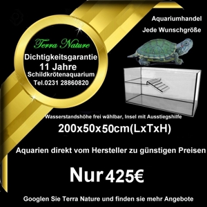 Schildkrötenaquarium mit Insel 150x60x70 cm Aquarium Hersteller Bild 15
