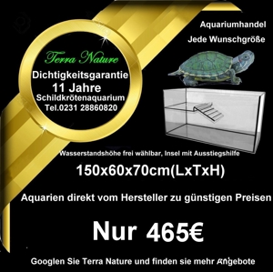 Schildkrötenaquarium mit Insel 150x60x70 cm Aquarium Hersteller Bild 1