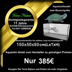Schildkrötenaquarium mit Insel 150x60x70 cm Aquarium Hersteller Bild 7