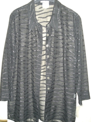 schwarze, neue, exklusive, transparente Bluse Gr. 50 Bild 3