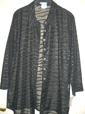 schwarze, neue, exklusive, transparente Bluse Gr. 50 Bild 1