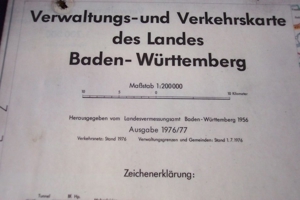 Verwaltungskarte Verkehrskarte Landkarte Baden Württemberg 1976 Bild 3