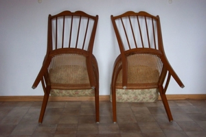 ältere Stuhl Stühle mit Wiener Rattan Geflecht Polster Rosshaar Bild 9