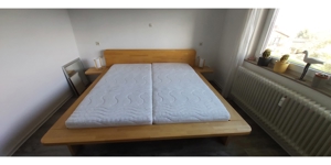 Doppelbett massiv mit Latten-Rost und neuen Matratzen (3 Monate) Gästebett Bild 2