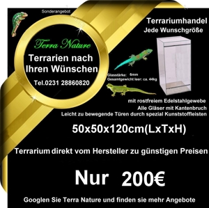 Terrarium : 50x50x100 cm, (LxTxH) für nur 160 EUR Bild 2