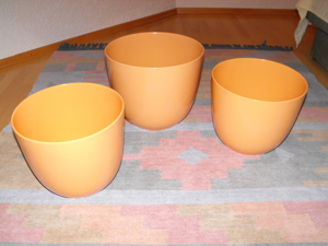 Übertöpfe Weiß Aprikot und Türkis von 40 bis 24 cm Durchmesser Bild 3