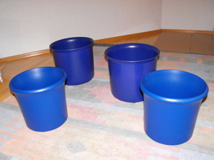 Übertöpfe Weiß Aprikot und Türkis von 40 bis 24 cm Durchmesser Bild 5