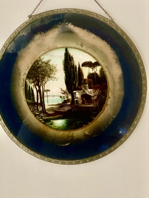 2 Bilder im Metallrahmen, hinter Glas blau Nostalgisch um 1900 Bild 1