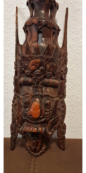 Bali Indonesien Südsee Maske Holz Tribal Art geschnitzt Ethno Bio Kunst Bild 2