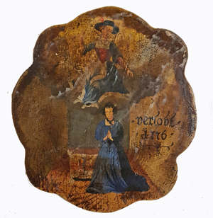 1776 Votiv Tafel Ex Voto Votivbild heilige Notburga Gelöbnis Barock Rokoko