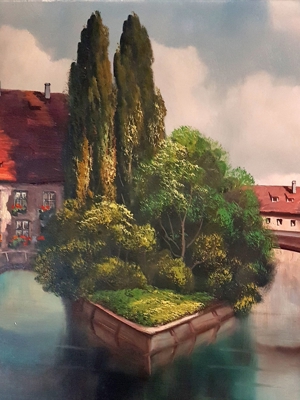 Ölgemälde Nürnberg Heilig Geist Spital Pegnitz Nürnberg Hauptmarkt Bild 6