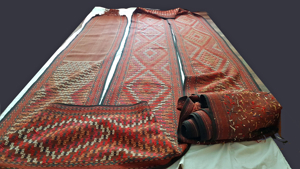 Zeltband 15m Turkaman Turkestan Teppich Stickerei antik Rug Tribal Jurte Steppe Bild 1