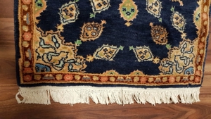 Perser Teppich Brücke Keshan Orient Iran blau 98x64 Vorleger sauber Läufer Wolle Bild 4
