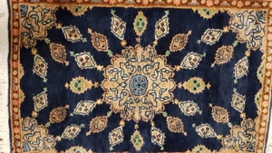 Perser Teppich Brücke Keshan Orient Iran blau 98x64 Vorleger sauber Läufer Wolle Bild 3