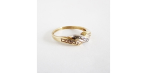 Ring Gold 333er / 8 kt Diamant bicolor Goldschmuck Bild 4
