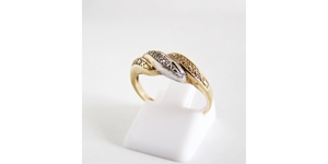 Ring Gold 333er / 8 kt Diamant bicolor Goldschmuck Bild 5