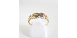 Ring Gold 333er / 8 kt Diamant bicolor Goldschmuck Bild 3