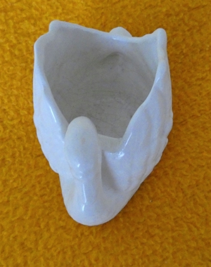 kleiner Pflanz-Schwan / Übertopf / Deko weiß Keramik ca. 9,5 cm hoch Bild 3