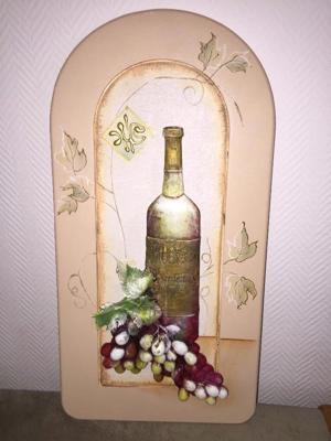 wunderschönes Bild (60x31cm) mit einer Weinflasche, Wohnzimmer, Bild 1
