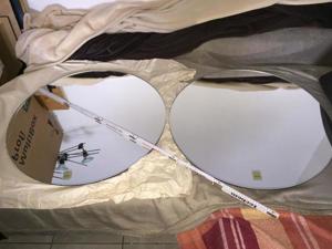 1x runde Spiegel (Durchmesser 70cm/Kristalspiegel), Wohnzimmer, Bad, Gang, Deko, Bild 1