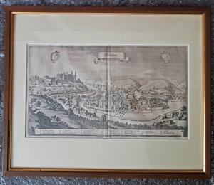 Eichstätt 1627 Kupferstich Wolfgang Kilian Grafik antiker Stadtplan Topographie