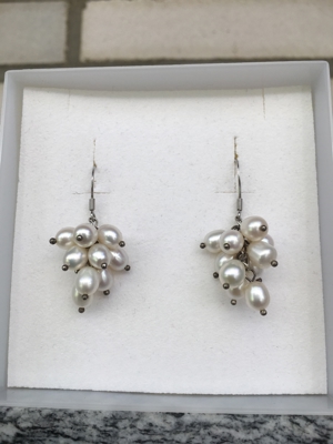 NEU! Silber Ohrhänger mit je 10 Süßwasser Zuchtperlen, 5 mm, Neu! Bild 2