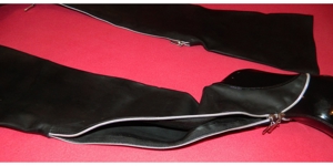 Latexleggings, Langes schwarzes Latexkleid ca.145cm, Latexmaske Bild 14