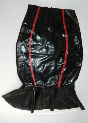 Latexleggings, Langes schwarzes Latexkleid ca.145cm, Latexmaske Bild 1