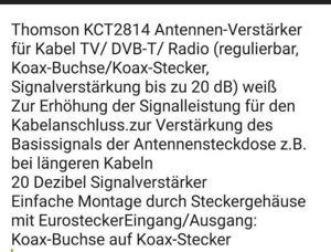 Thomson Antennen-Verstärker für Kabel TV DVB-T Radio OVP Bild 6