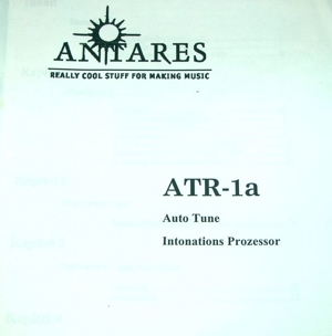 Bedienungsanleitung deutsch für Antares ATR-1a Auto Tune Pitch Intonations /Correction Processor Bild 3