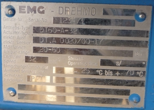 Stellantrieb EMG DREHMO DT60-A-32, Motor TM1.0262 Drehantrieb Aktor Aktuator Actuator Drehstrommotor Bild 6