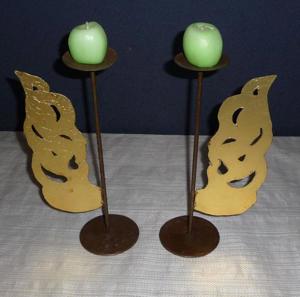 Zwei Kerzenständer mit goldfarbenen Engelsfügeln, Engel, Kerzenhalter Bild 1