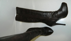 Damenlederstiefel Gr. 36, Gesamthöhe 78cm, Stiefel braun Gr. 35, Bild 15