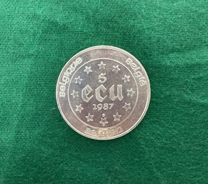 5 ECU Silbermünze 1987 Belgien Kaiser Karl V. Bild 2