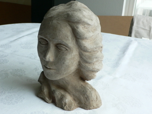 Büste Plastik Kopf Frauenkopf Skulptur Kunst Hildegard Huza Bild 3