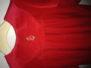 Samt Kleid Gr.92/18-24 Monate rot festlich sehr guter Zustand mit Unterrock, Bild 2