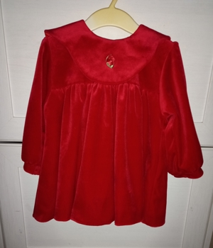 Samt Kleid Gr.92/18-24 Monate rot festlich sehr guter Zustand mit Unterrock, Bild 5
