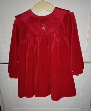 Samt Kleid Gr.92/18-24 Monate rot festlich sehr guter Zustand mit Unterrock, Bild 4