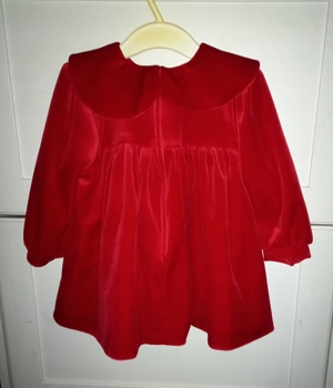 Samt Kleid Gr.92/18-24 Monate rot festlich sehr guter Zustand mit Unterrock, Bild 3