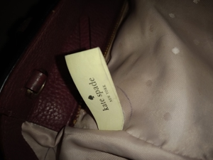 Kate Spade New York Leder Tasche bordeaux Handtasche Schultertasche Tragegurt verstellbar Bild 9