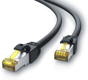 Netzwerkleitung LAN Patch Cat8, 2m, S FTP, vergoldete RJ45 Stecker, Bandbreite 2GHz, 40Gbps, schwarz Bild 2