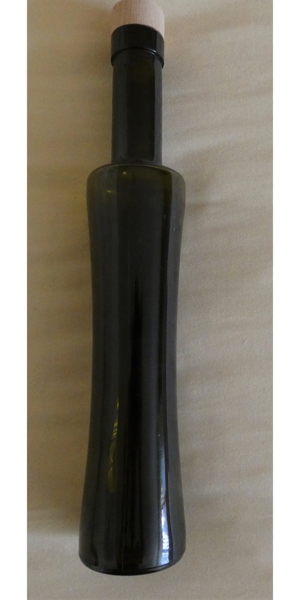 Flasche / Zierflasche - Glas braun ca. 200 ml mit Stopfen